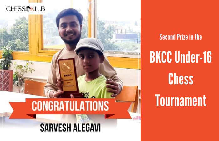 second prize at the BKCC Under-16 Chess Tournament