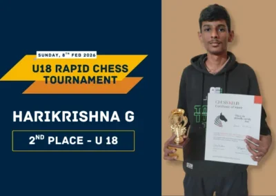 Hari Krishna G – 2nd Place in Under -18 Open Championship